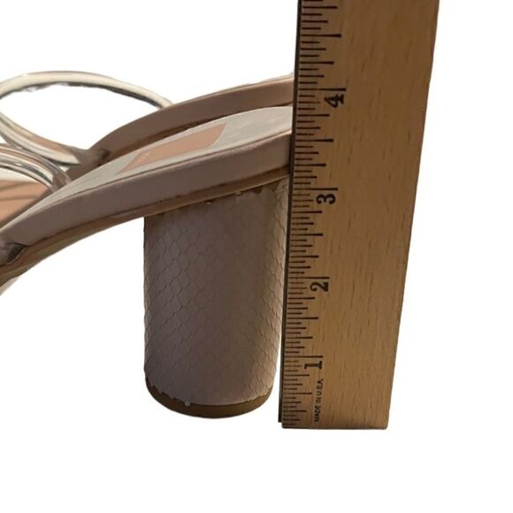 Dolce Vita Clear Double Strap Snake Print Heel Sandals Size 9.5 - Picture 3 of 16